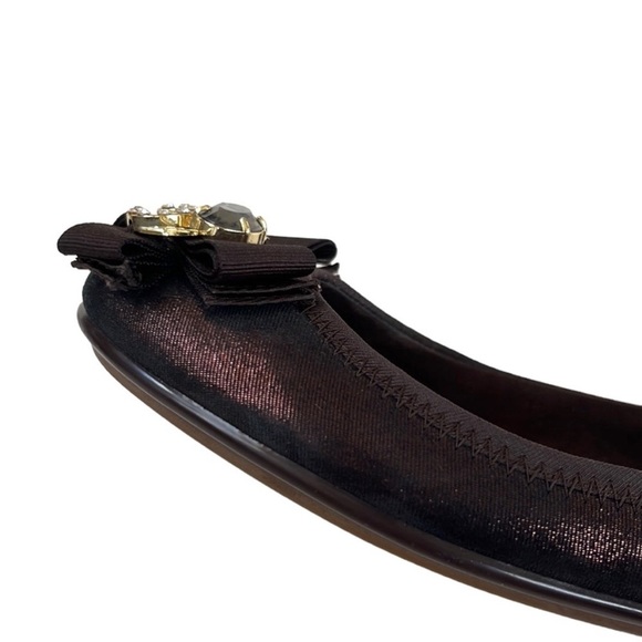 Coach Blackish Brown Flats with Gold Accents - Picture 4 of 8